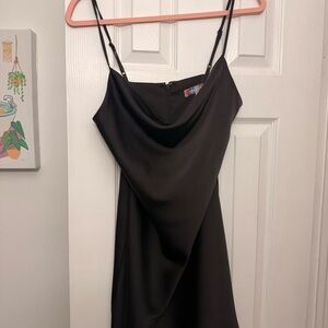 Urban Outfitters Black Cowl Neck Midi Slip Dress